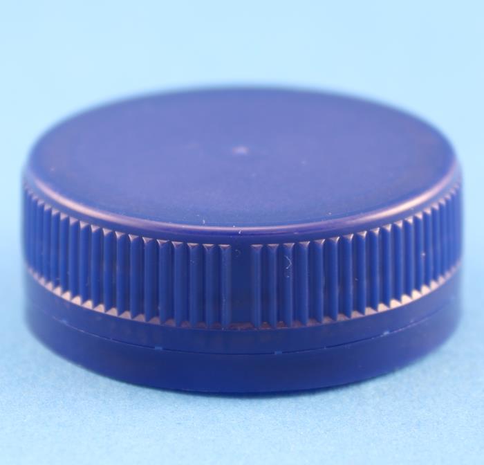 38mm Blue Ribbed 3 Start Tamper Evident Cap with Bore Seal